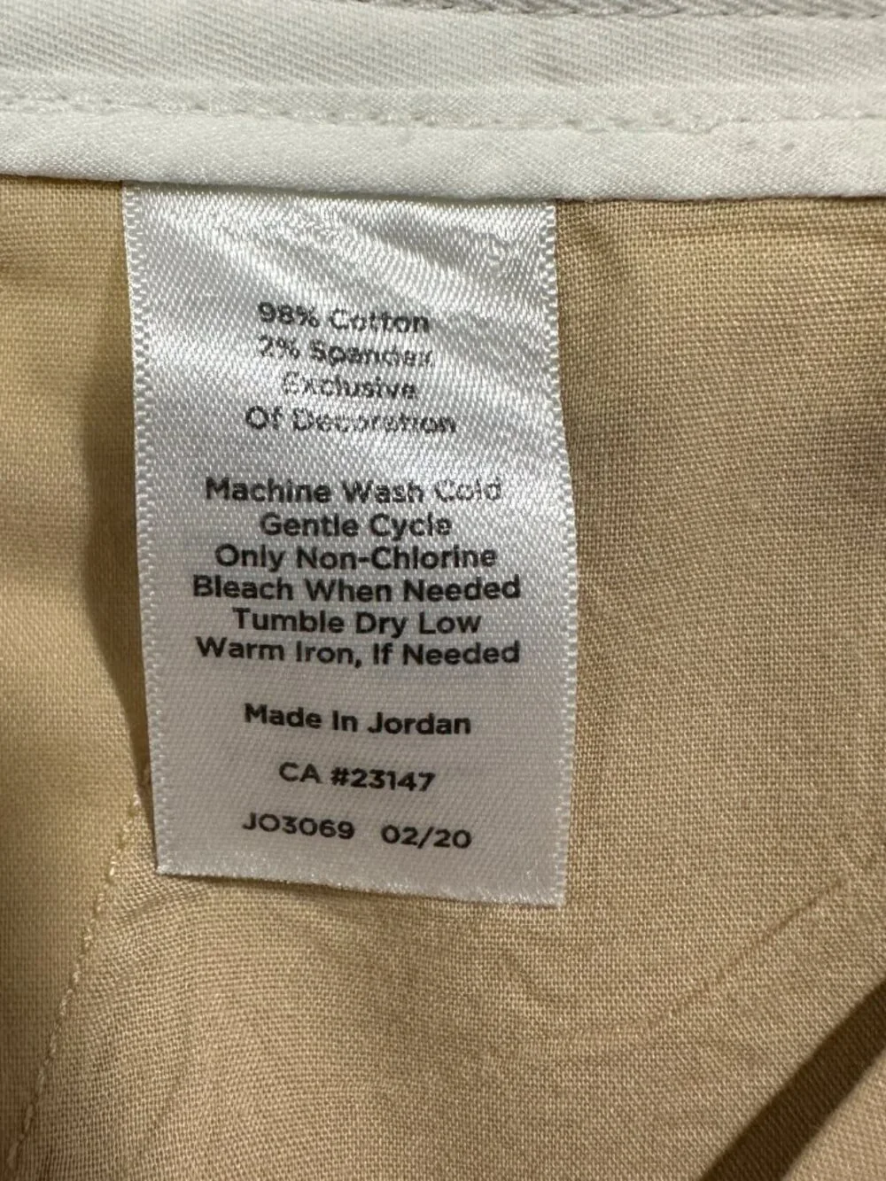 Talbots Pants Womens 14 Relaxed Chino Crop White Cotton Stretch Side Stripe Zip - Picture 6 of 9